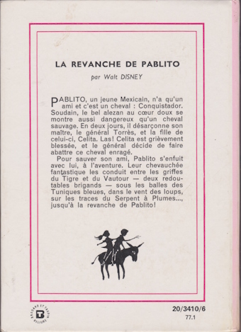Dos de couverture La revanche de Pablito