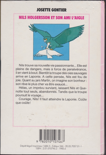 Dos de couverture Nils Holgersson et son ami l’aigle Dos de couverture Nils Holgersson et son ami l’aigle
