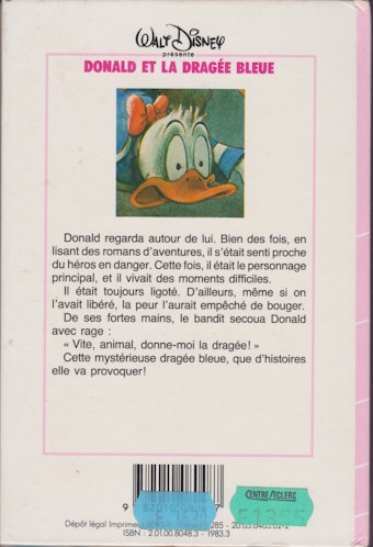 Dos de couverture Donald et la dragée bleue