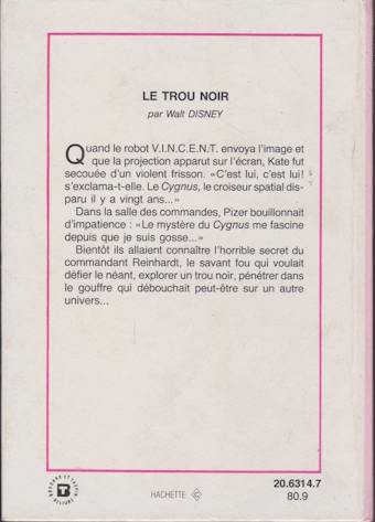 Dos de couverture Le trou noir