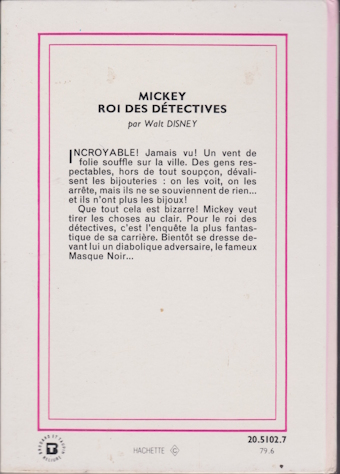 Dos de couverture Mickey roi des détectives