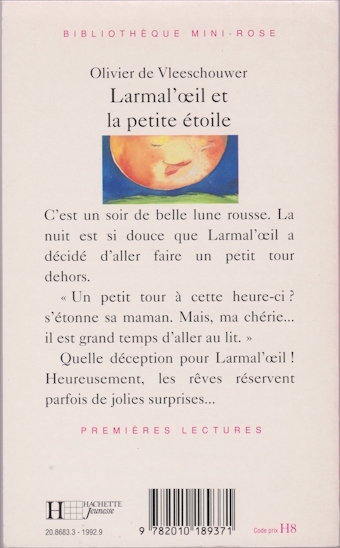 Dos de couverture Larmal’œil et la petite étoile Dos de couverture Larmal’œil et la petite étoile