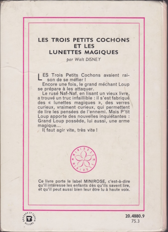 Dos de couverture Les 3 petits cochons et les lunettes magiques