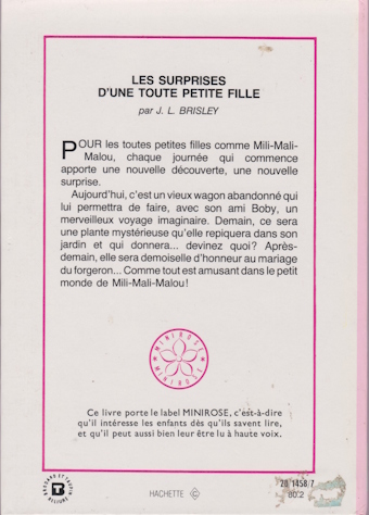 Dos de couverture L’histoire d’une toute petite fille