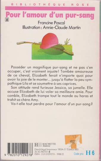 Dos de couverture Pour l’amour d’un pur-sang