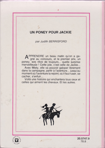 Dos de couverture Un poney pour Jackie