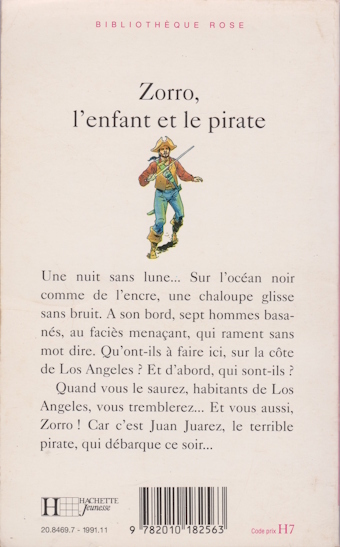 Dos de couverture Zorro, l’enfant et le pirate