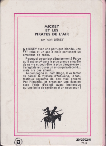 Dos de couverture Mickey et les pirates de l&rsquo;air