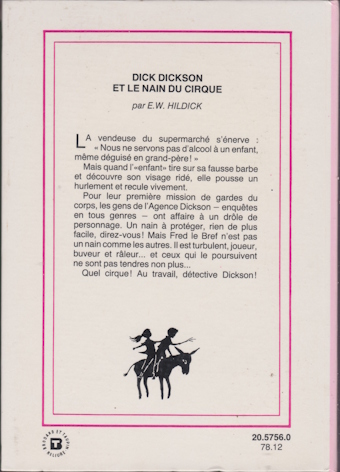 Dos de couverture Dick Dickson et le nain du cirque