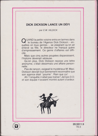 Dos de couverture Dick Dickson lance un défi
