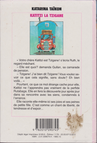 Dos de couverture Katitzi la tzigane