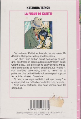Dos de couverture La fugue de Katitzi