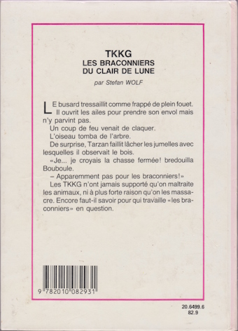 Dos de couverture Les braconniers du clair de lune