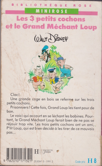 Dos de couverture Les trois petits cochons et le Grand Méchant Loup