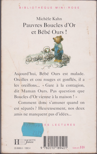 Dos de couverture Pauvres Boucles d’Or et Bébé Ours !