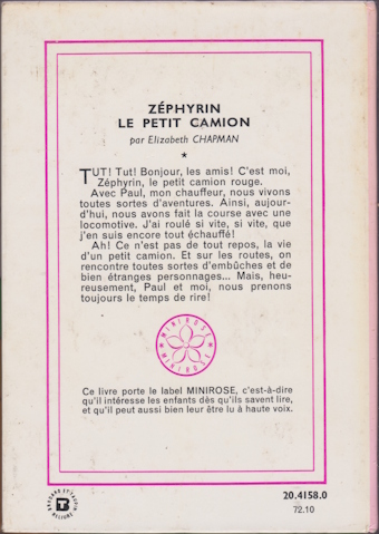 Dos de couverture Zéphyrin le petit camion