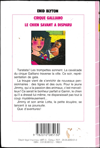 Dos de couverture Le chien savant a disparu