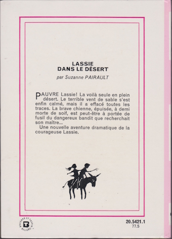 Dos de couverture Lassie dans le désert