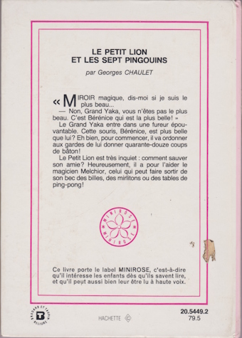 Dos de couverture Le Petit Lion et les sept pingouins