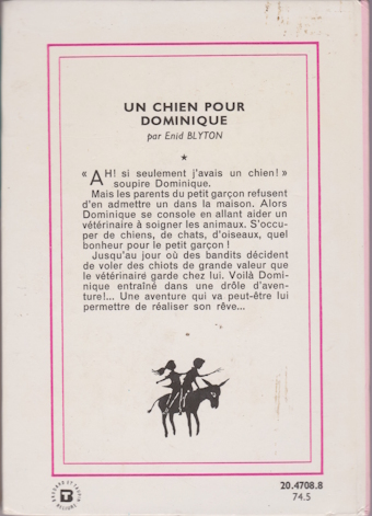 Dos de couverture Un Chien pour Dominique